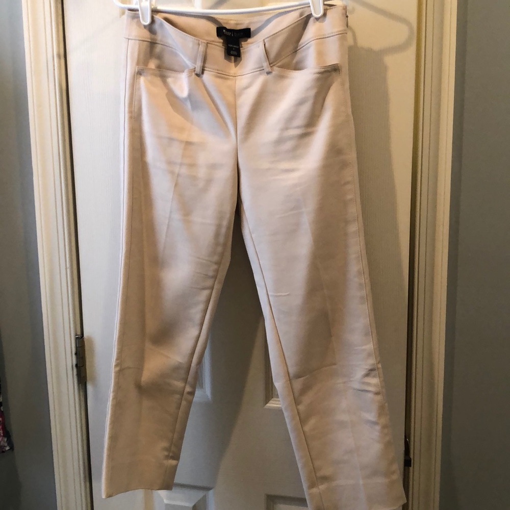 WHBM side zip khaki color pants size 2 slim ankle